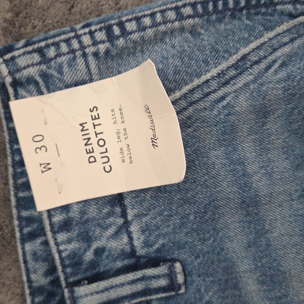 Madewell Denim Culottes Cropped Wide-Leg Jeans Contemporary Summer Cotton 30 NWT - Picture 7 of 12